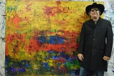 Pollock/Richter style Professional Painting 84”X62” (7 Foot) Abstract Modern XL