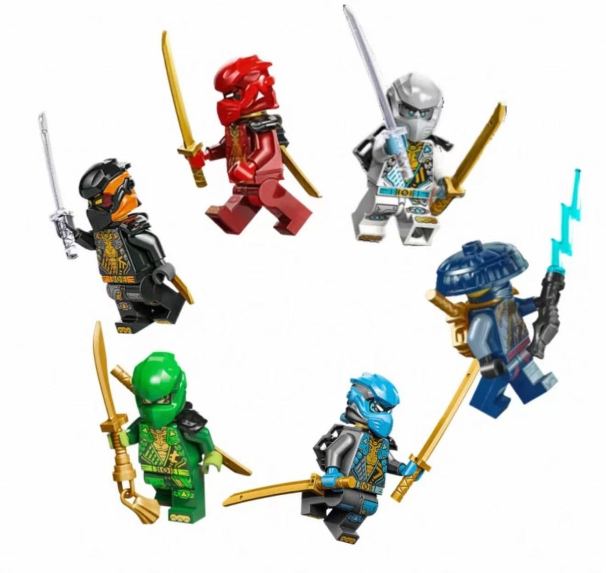 LEGO Ninjago Minifigures – Kai, Cole, Lloyd, Zane, Nya, Rog – New