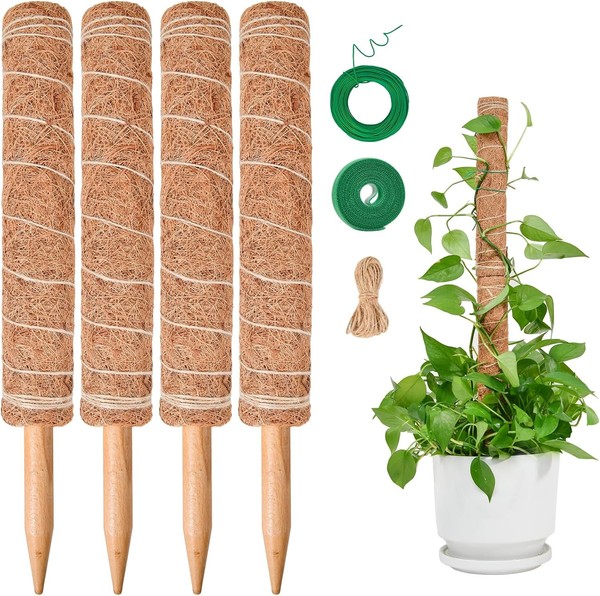 Moosstab 40Cm Kokos Rankhilfe FüR Monstera Kletterpflanzen 4 StüCk Garten-image