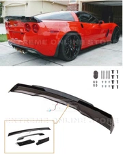 C6.5 GLOSSY BLACK Rear Spoiler W/ SMOKE TINTED Wickerbill For 05-13 Corvette C6