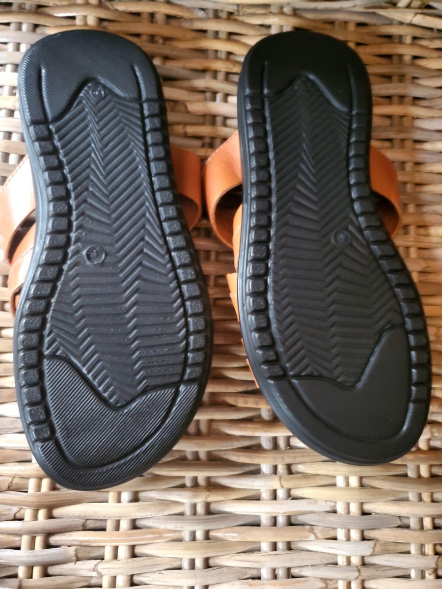 DONALD PLINER IGGIE COGNAC MEN\'S SZ 7 SANDALS NWB Donald Pliner Mens Iggie Sandals Brown Cognac Strappy Slides  main image 4