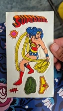 VINTAGE Puffy Stickers Wonder Woman Super Girl DC Comics READ (#3)