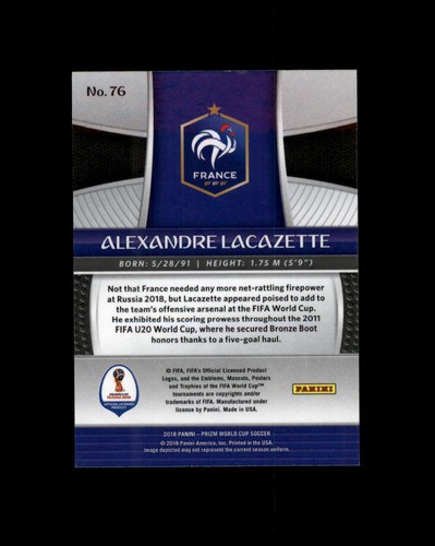 2018 Panini Prizm World Cup #76 Alexandre Lacazette (ref 165152) - Picture 2 of 2