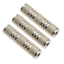 Image of 3 Pcs Metal 3.5mm Stereo Female to Female Audio Coupler Jack Gender Lead Adaptor