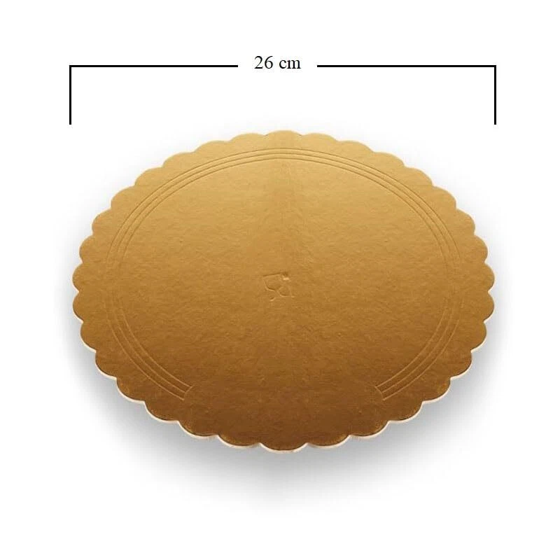 [5, 25, 50] Dischi Sotto torta ORO Cartone Ø 26cm Vassoio per Dolci Torte RC26 - Immagine 2 di 4