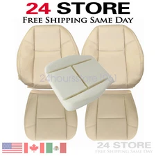 Fit For 2009-2014 Cadillac Escalade Both Side Bottom Top Leather Seat Cover Tan
