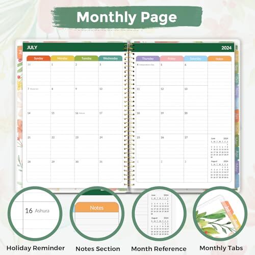 Teacher Planner 2024-2025 Academic Year, Jul. 2024 - Jun. 2025, 8.5" x Floral - Picture 6 of 6
