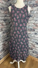 Vintage Women’s Classic Woman Grey Pink Floral Chiffon Sheath Dress Size UK 14