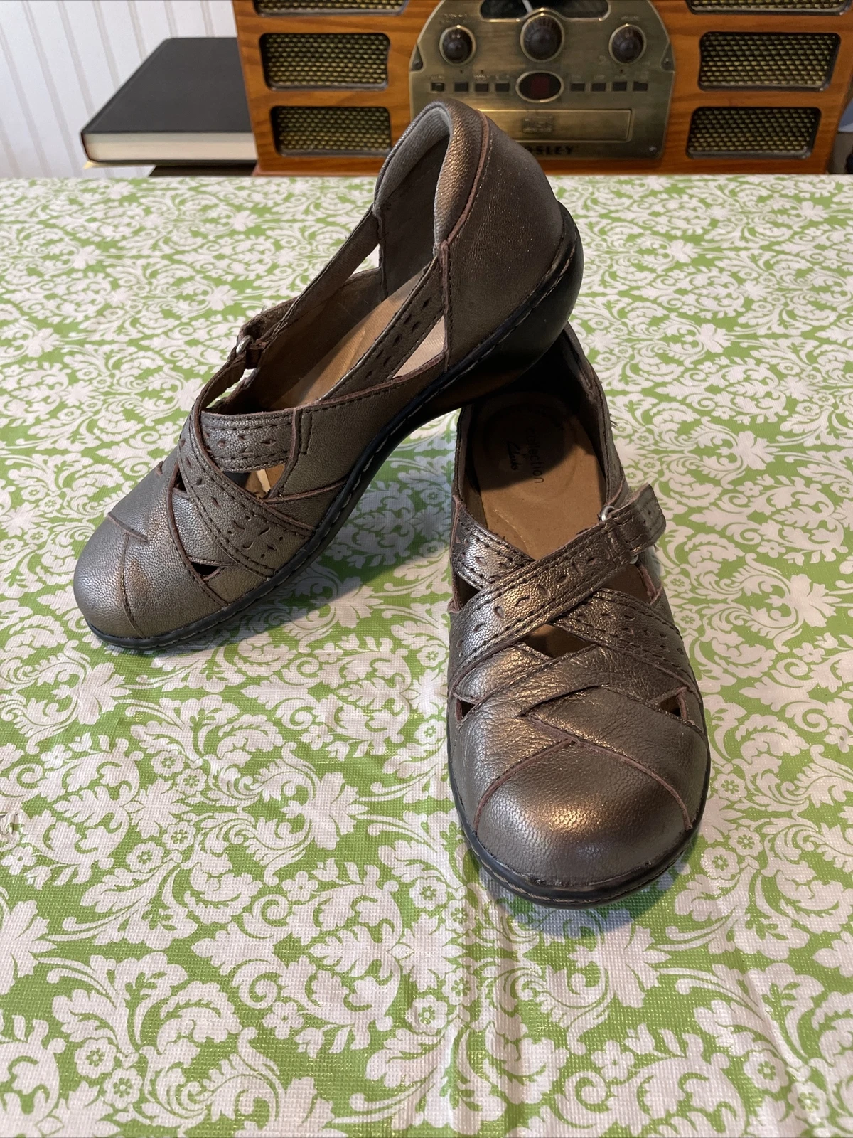 Mocassino slip on Clarks donna Ashland Spin Q TAGLIA 5 5 M PELTRO