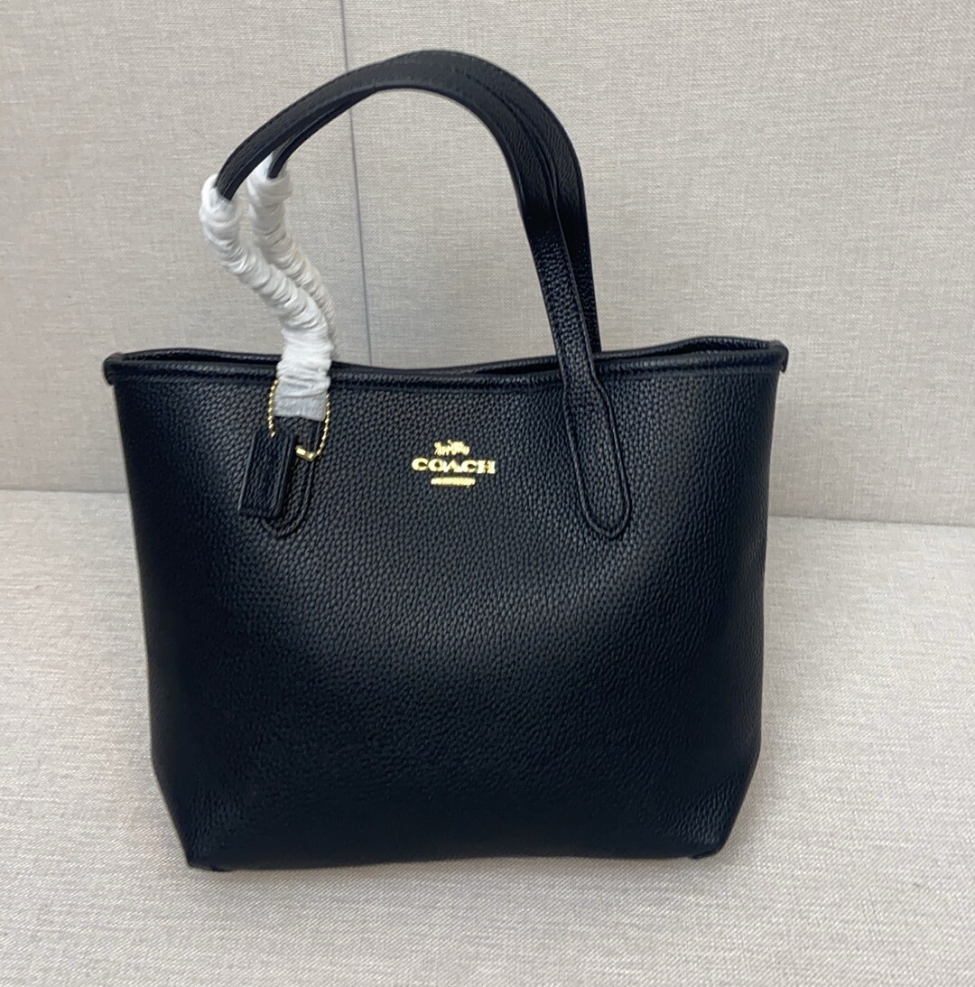 Coach CT859 Small City Leather Tote Bag Light Saddle With Coach CT859 Small City Leather Tote Bag Light Saddle With