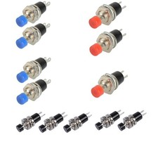 5/10PCS PBS-110 ON/OFF Push button Mini Lockless Momentary Switch Red Black Blue