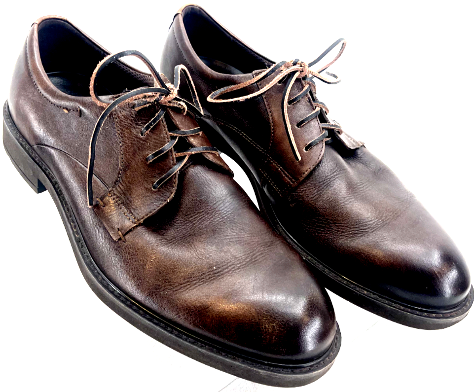 Ecco Vitrus III Brown Leather Lace Up Oxford Plain Toe Shoe Men's