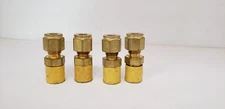 PARKER 4-4FBZ-B CPI BRASS 1/4"OD TUBE, 1/4" NPT MALE CONNECTOR (LOT OF 4) NNB