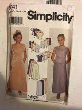 Simplicity 7041 Sizes 7 - 14 Girls  Girls Plus Tops Skirts 6 Variations UNCUT