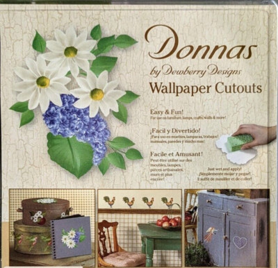 16 Daisy Lilac Wallpaper Cutouts Cottage Core Shabby Furniture Decoupage AA93