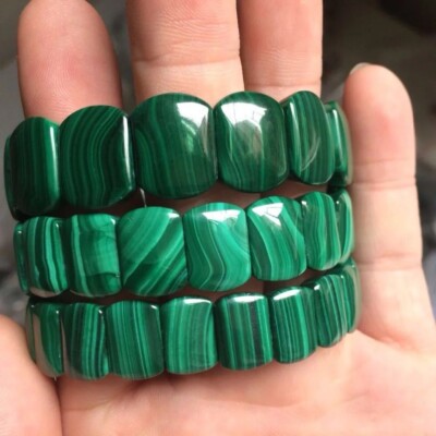 Natur Malachit Stein Perlen Armband Natur Edelstein Armreif Feinschmuck Frau