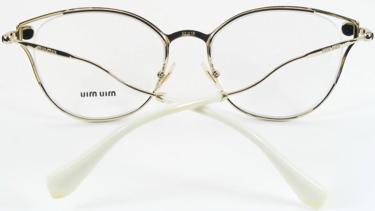 Miu Miu VMU 53Q ZVN-1O1 Pale Gold / Pearl UNIQUE EYEGLASSES