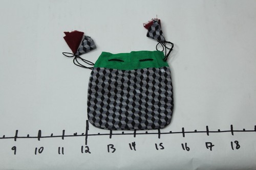 travel pouch bag handmade drawstring 3.5 x 4 inches geometric design