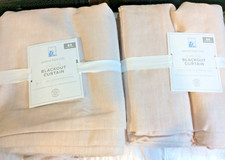 Pottery Barn2 Kids Evelyn Blackout Panels 44x84 Blush Pink NWT Linen Cotton