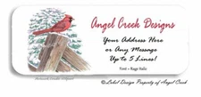 Winter Scene Cardinal Bird Christmas Personalized Laser Return Address Labels