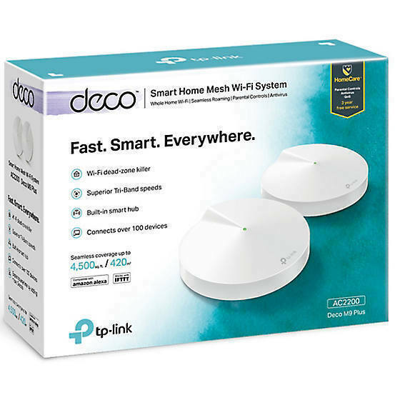 TP-Link Deco M9 Plus Smart Home Mesh Wi-Fi System - Pack of 2 for