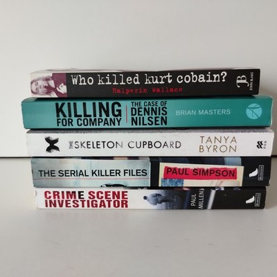 True Crime Biography Books Serial killer Hardback & Paperback Book Bundle x 5