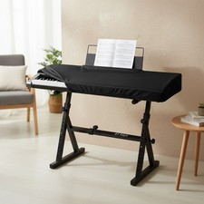 Soft Touch 61 Keys Piano Keyboard Cover - Zippered with Stand Opening - Black