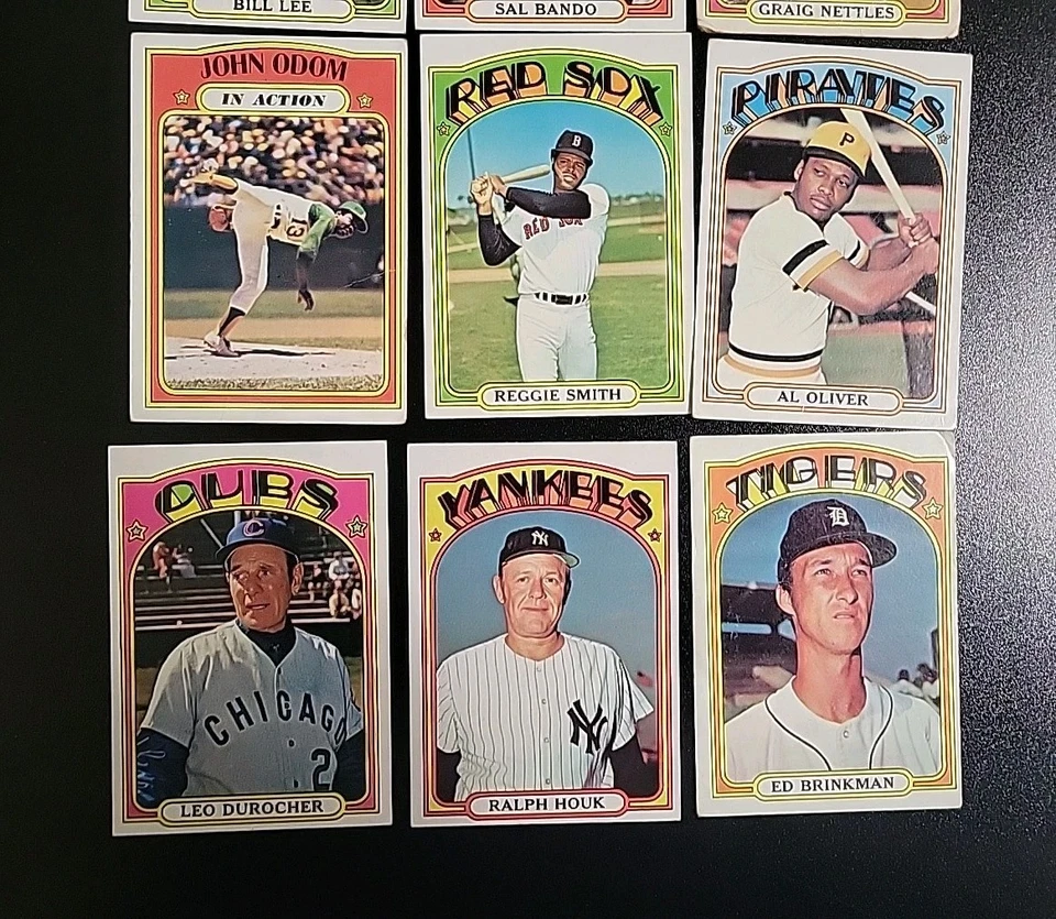 Tarjetas de béisbol 1972 Topps - 9 números altos - con Bill Lee y Ed Brinkman Foto 2 de 4