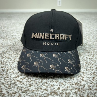 Minecraft Movie Hat Cap Snap Back Black Embroidered Video Game Men Entertainment