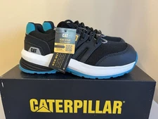 CO568 Cat Caterpillar Streamline 2.0 Comp Toe Black Teal EH SR Shoe Women Size 7