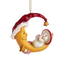Merry Little Mushroom On Crescent Moon Baby Girl 1st Ornament MLM0010