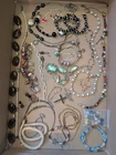 Unique Vintage Or Antique Sterling Silver Jewelry Lot Bracelet, Necklace, ...
