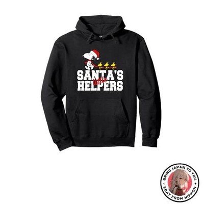New PEANUTS Christmas Snoopy Woodstock Santa's Little Helpers Hoodie