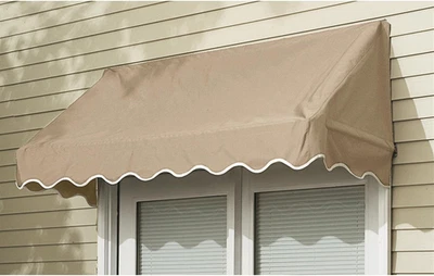 CASTLECREEK 6' Window Door Awning Sun Shade Canopy Outdoor Patio Cover Linen Green Black