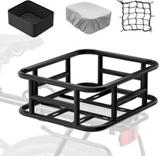 Bike Basket Rear with Cargo Net and Liner Large Bicycle Electric Ebike Rack