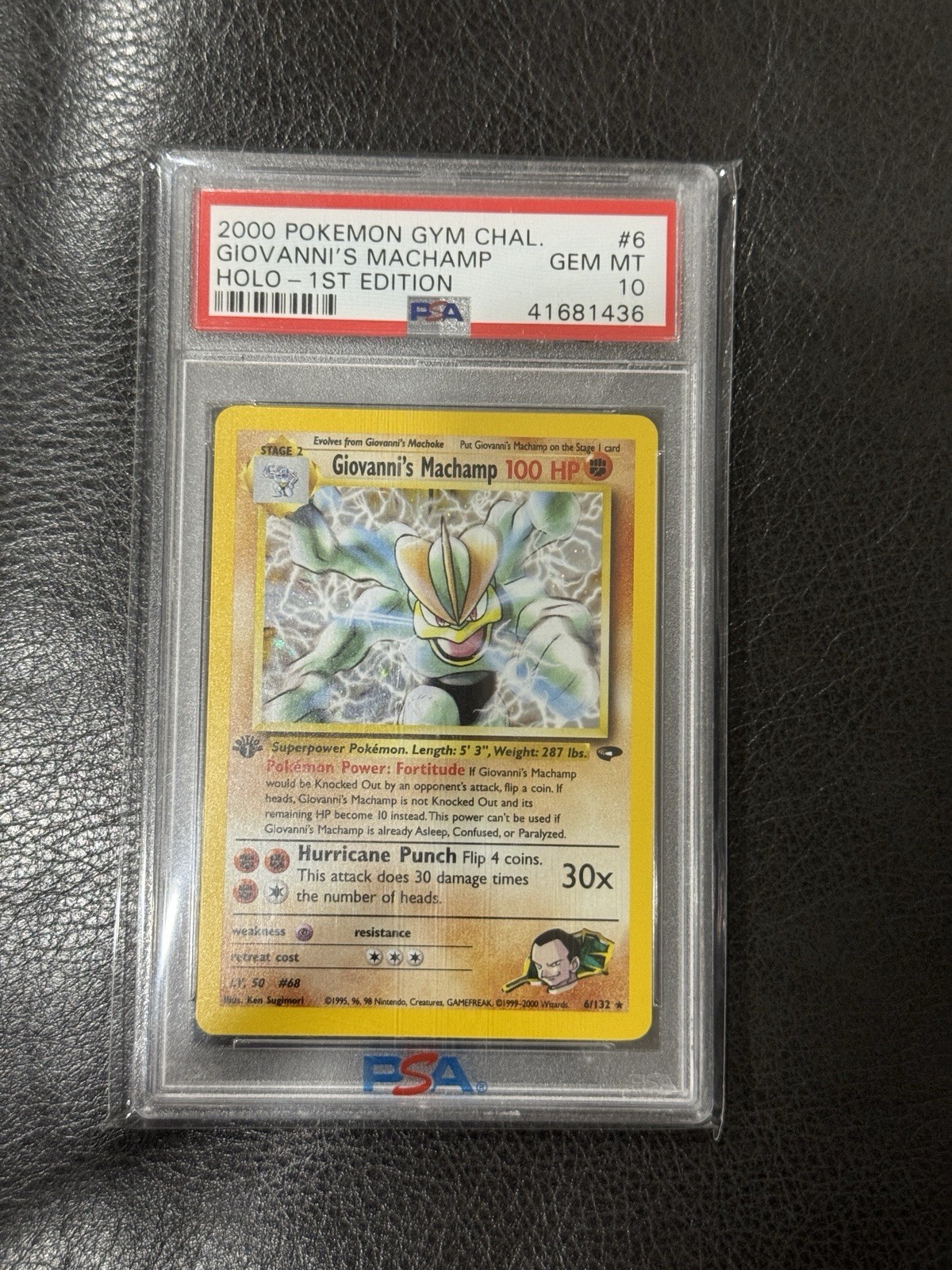 Pokemon Giovanni's Machamp Gym Challenge 1st Edition Holo Rare #6 PSA 10