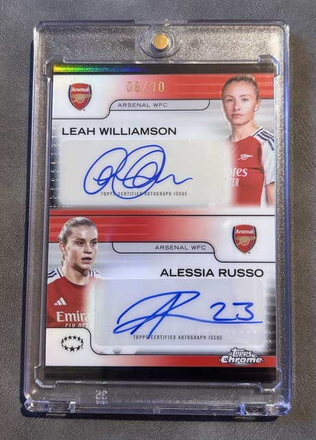 24-25 Topps Chrome UWCL - Leah Williamson + Alessia Russo - Dual Autograph 06/10
