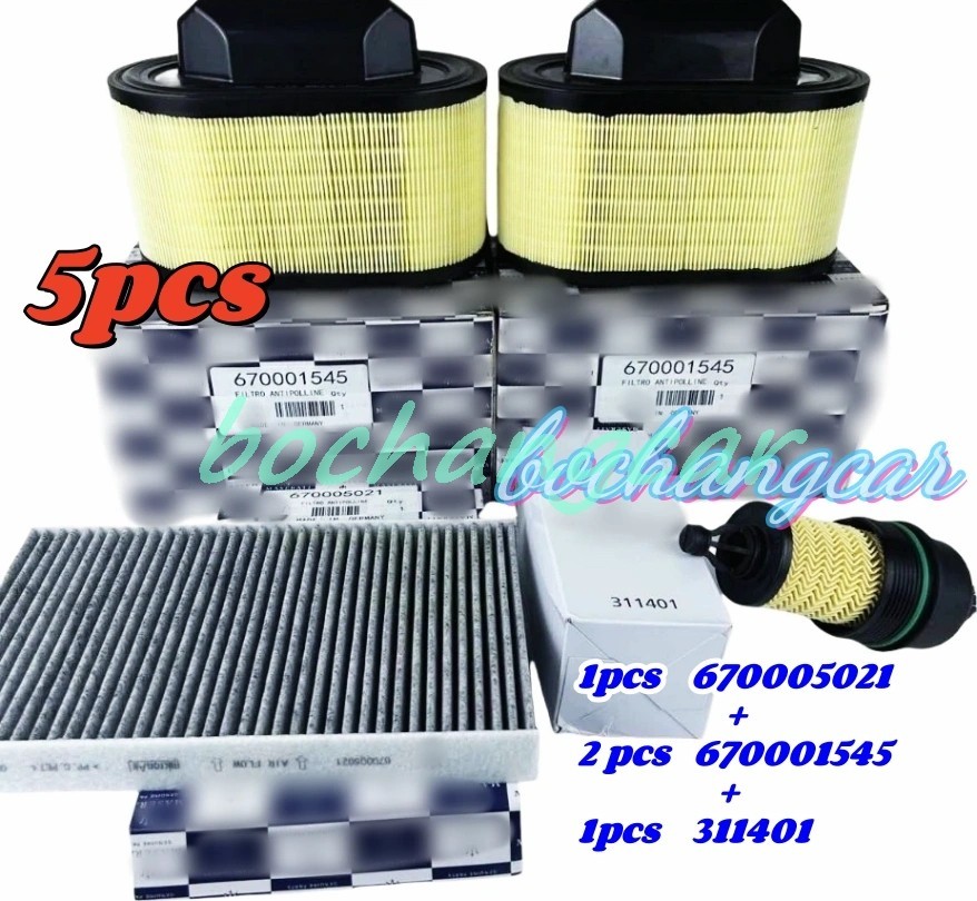 Oil  Air  AC Filters for Maserati V6 Gas Ghibli Quattroporte & Levante