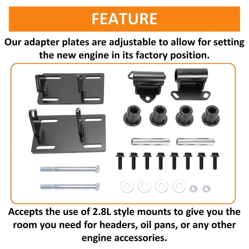 For 82-05 Sonoma S10 Swap Motor Engine Mounts Full Kit LS15 LS1 LS2 LS6 #14005KU - Image 4 of 4