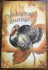 Thanksgiving Greetings Turkey Postcard PC222 Ephemera Card