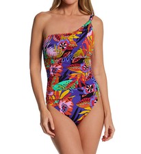 Bleu Rod Beattie S23785 Night Safari One Shoulder Mio One Piece Swimsuit