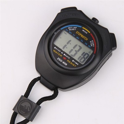 LCD Digital Counter Chronograph Stopwatch Sports Waterproof Odometer Timer Watch