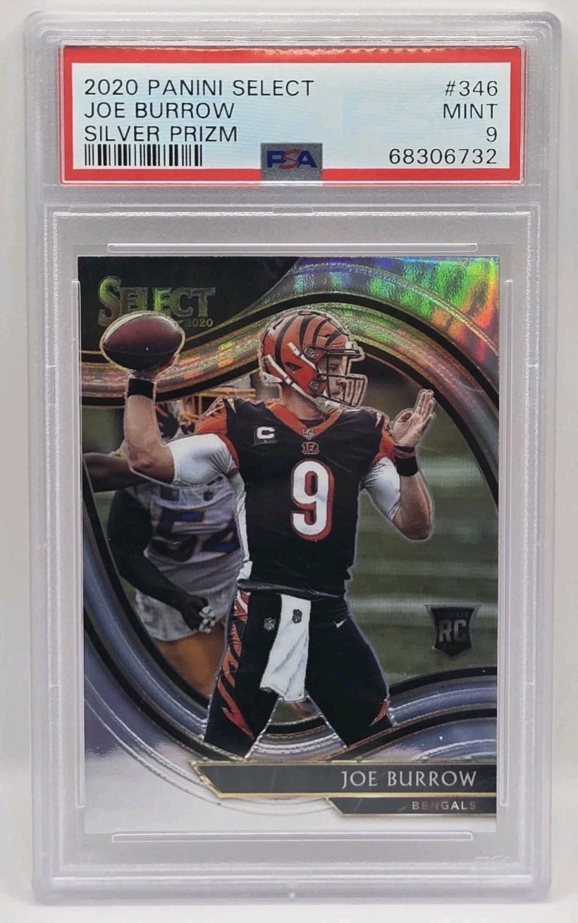 2020 Panini Select Joe Burrow Silver Prizm Rookie PSA 9 Field Level Bengals