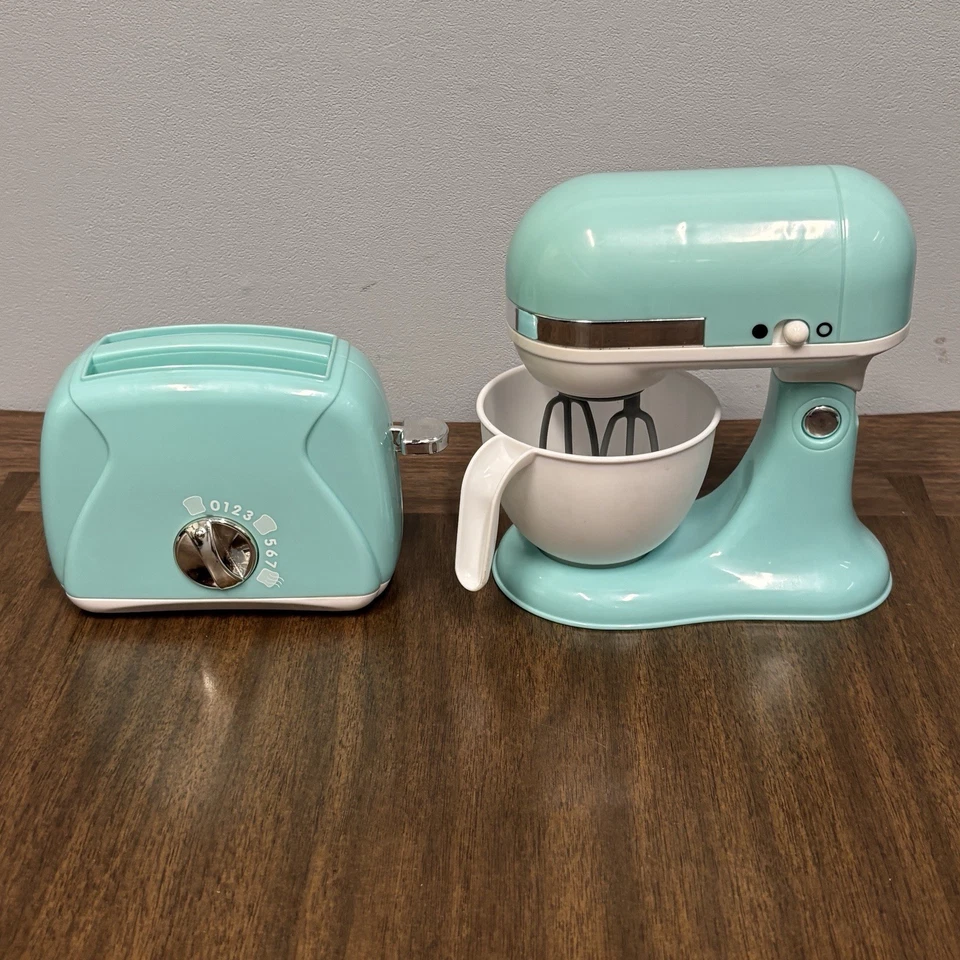 PlayGo Children's Toy Kitchen Mixer & Toaster Appliances Tested Working Teal - Image 2 of 3