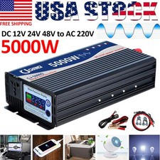 5000W Power Inverter DC 12V 24V 48V to AC 220V Converter Pure Sine Wave for RV