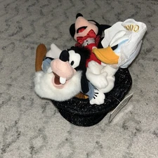 Bean Bag Plush Set Mickey Donald & Pluto Hat Vintage Walt Disney 2000 Millennium