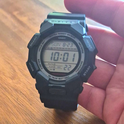 Casio G-SHOCK GD-010 Digital Black Resin Watch Alarm Day/Date 200m Box
