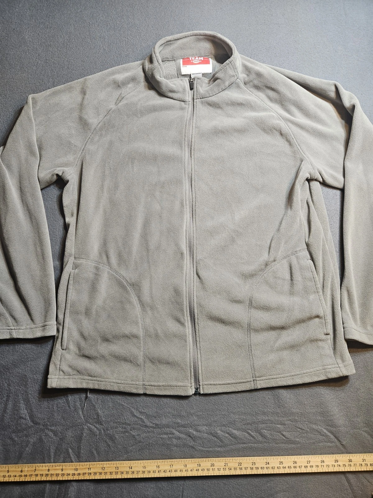 TEAM 365 Sweatshirt Mens Large Mock Neck Full Zip Jacket Gray Long Sleeve Casual