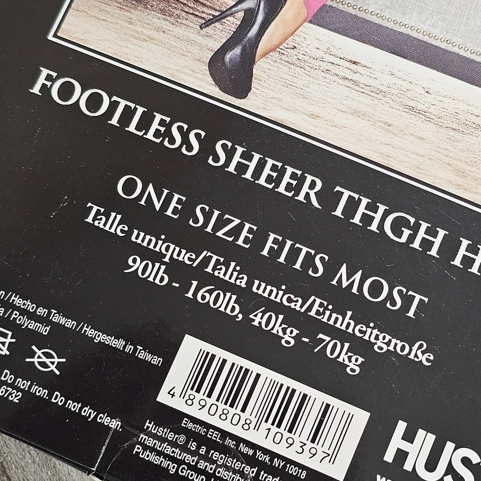 Hustler Lingerie Sexy Sheer Footless Thigh Highs Stockings Leg Warmers, Pink, OS - Image 3 of 4