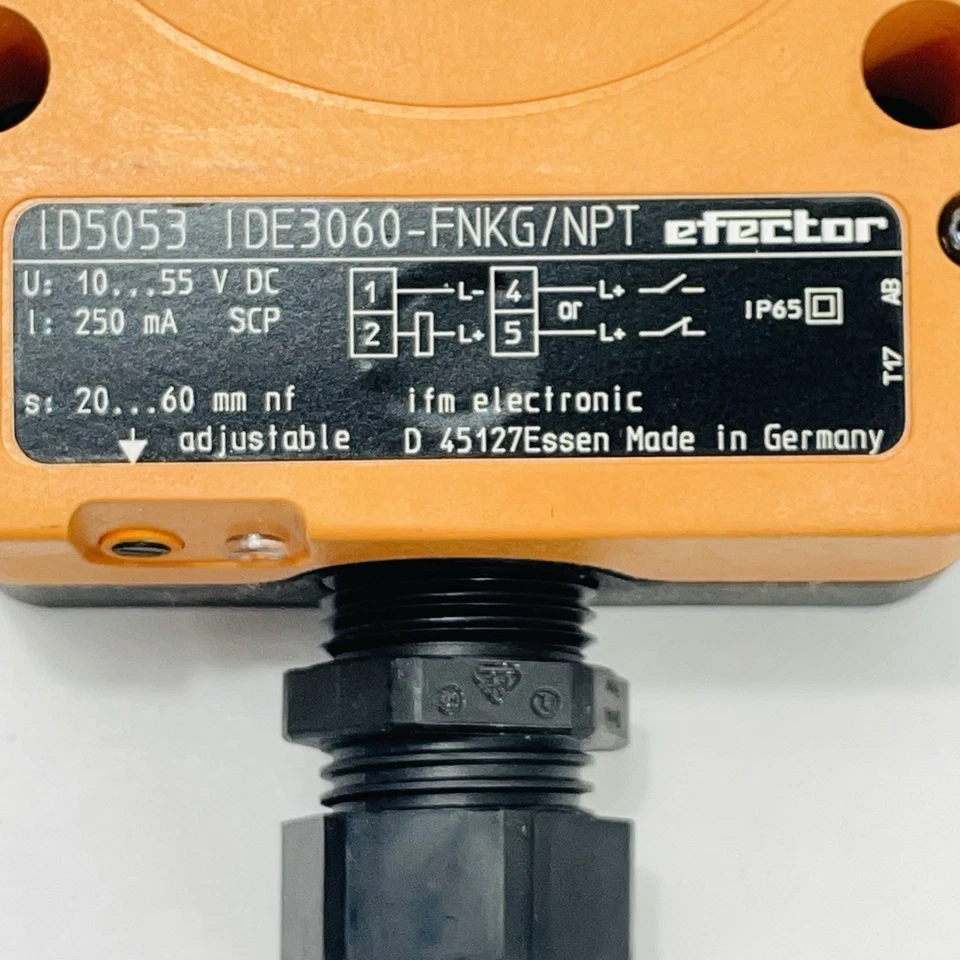 IFM Efector IDE3060-FNKG/NPT ID5053 Inductive Sensor 10-55VDC 20-60mm Range ~NEW - Image 4 of 4